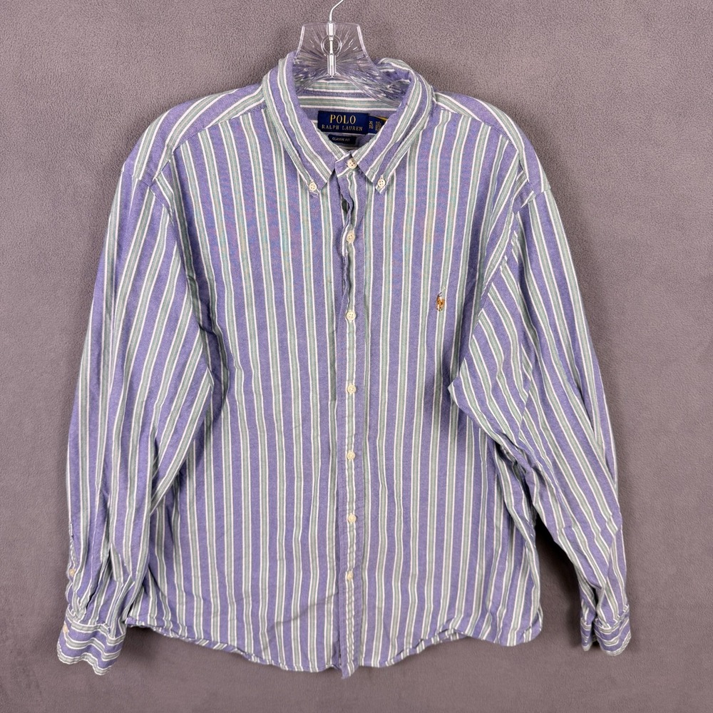Polo Ralph Lauren Button Down Shirt Mens XL Long Sleeve Classic Fit Striped EUC